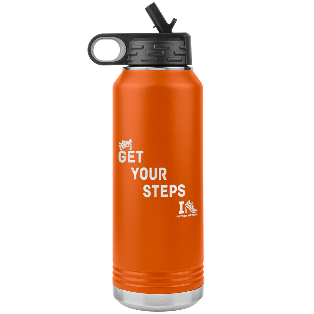 Tumblers Get Your Steps In Water Bottle Tumbler (32oz) - Physio Memes