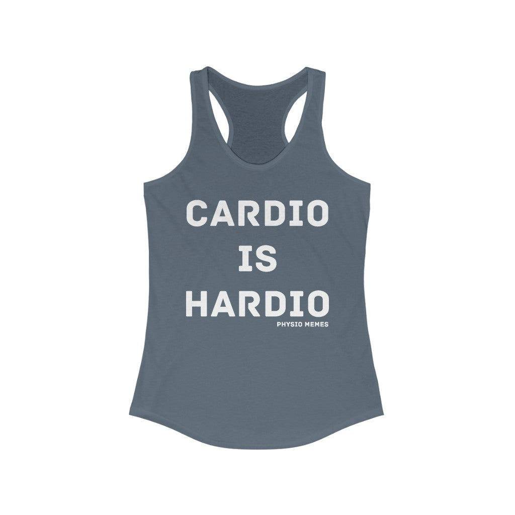 Tank Top Cardio is Hardio Racerback Tank - Physio Memes
