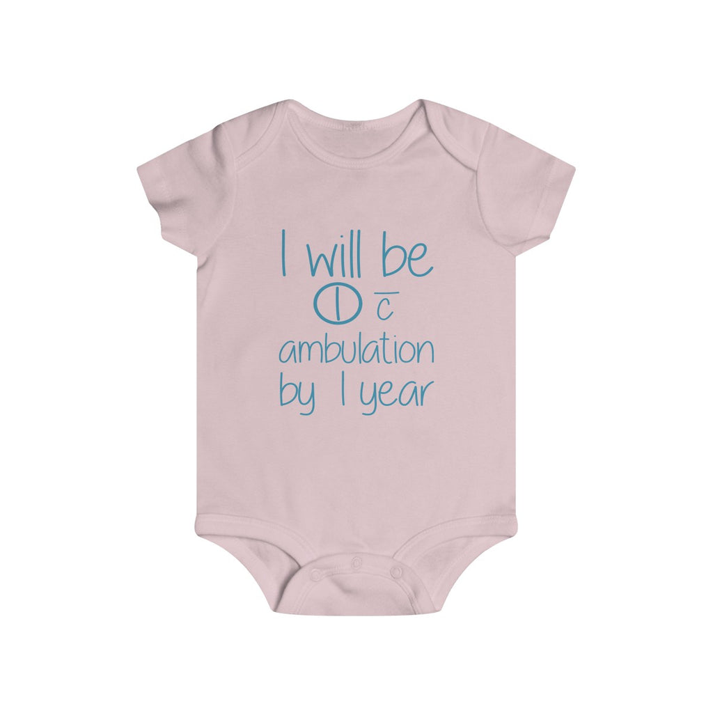 Kids clothes I will be Independent with ambulation by 1 year Onesie - Physio Memes