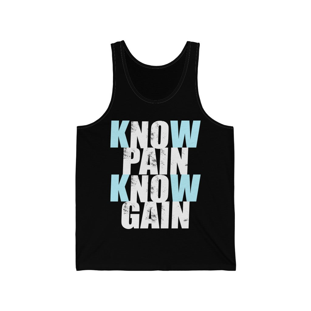 Tank Top Know Pain Know Gain (blue) Men's Tank - Physio Memes