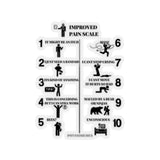 Paper products Improved Pain Scale Kiss Cut Sticker - Physio Memes