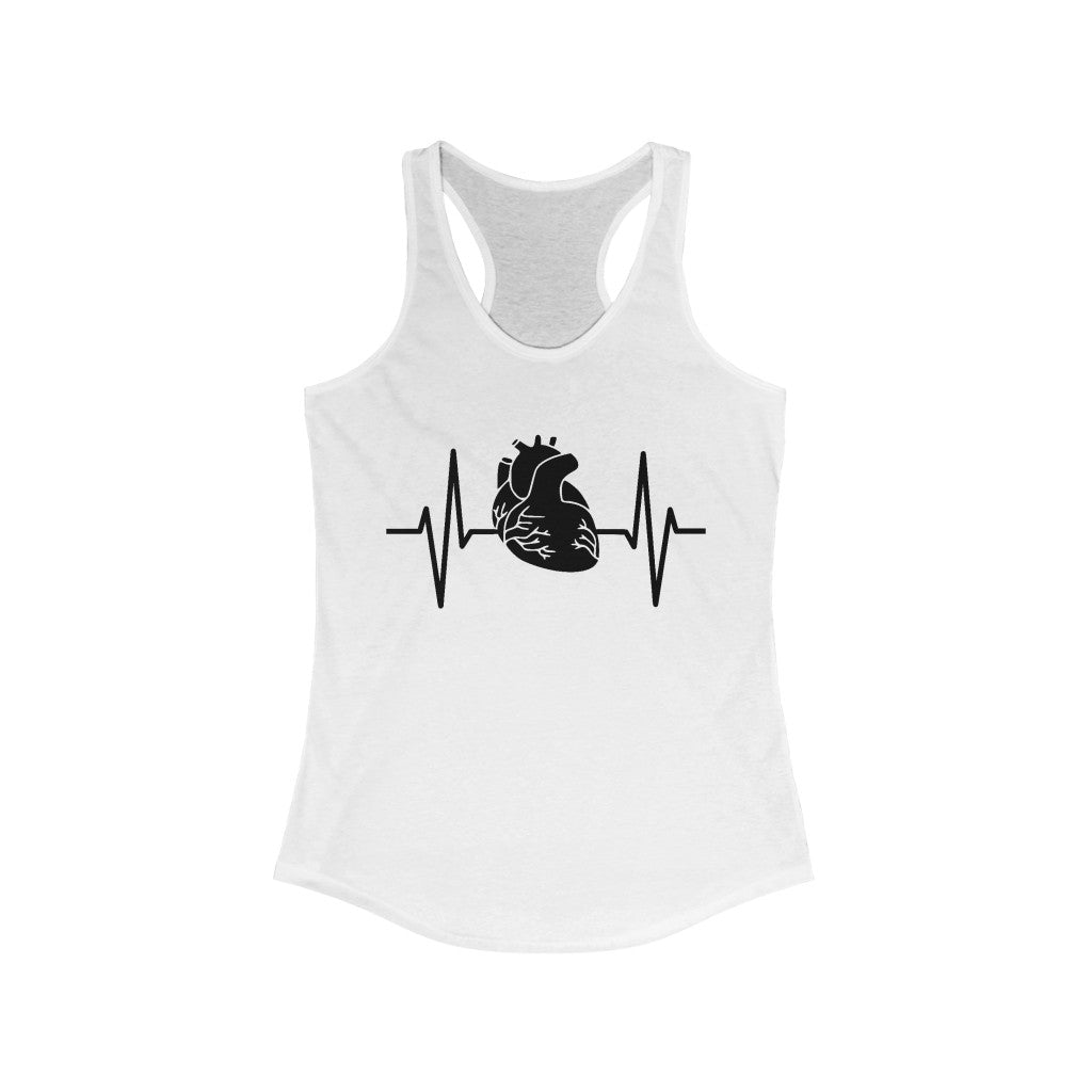 Tank Top Heart with Pulse Racerback Tank - Physio Memes